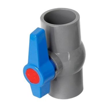Imagem de Generic Válvula de esfera de PVC Válvula de corte de água versátil com alça em T Encaixe de tubo para projetos de água Sistemas de irrigação de piscinas, 63mm Cinza