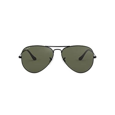 Imagem de Ray-Ban Óculos de sol unissex adulto RB3025 clássico polarizado aviador, Preto/Polarizado G-15 Verde, 58 mm