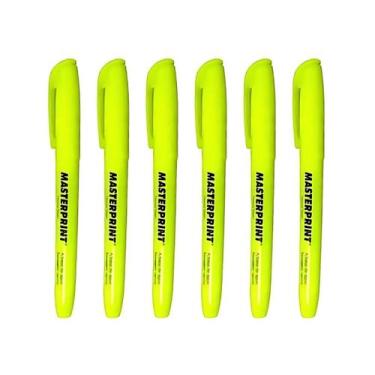 Imagem de Kit 6 Caneta Marca Texto Neon MasterPrint, Amarelo