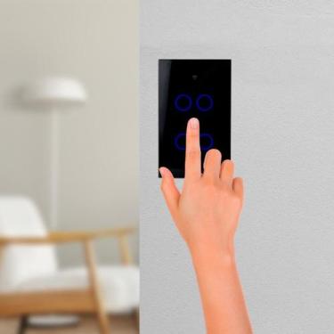 Imagem de Interruptor Inteligente Tomada Wifi Touch 4 Botões Haiz Alexa E Google