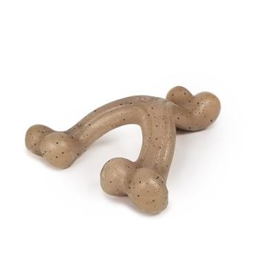 Imagem de Nylabone Brinquedo de mastigar forte para cachorro, filhote, estilo gourmet, manteiga de amendoim pequeno/regular (1 unidade)