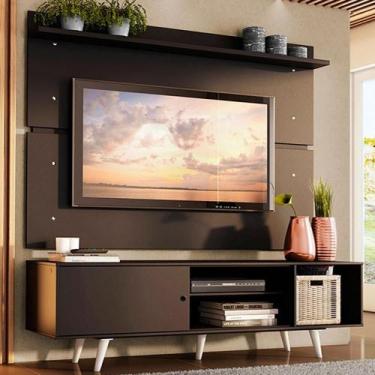 Imagem de Rack Dubai e Painel para TV até 65" Preto e Branco Madesa