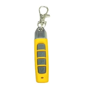 Imagem de Chaveiro remoto mini abridor de porta de garagem 4 botões clonagem controle remoto sem fio chaveiro 433 MHz para porta de garagem de carro claraboia (amarelo-cinza)