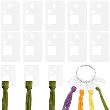 Imagem de GORGECRAFT 30 peças bobinas de fio dental bordado transparente acrílico ponto cruz fino placas de enrolamento cartão 1,5x1 polegada retângulo fio dental suporte organizador com anel para artesanato