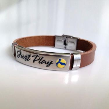 Imagem de Pulseira Vôlei Just Play Aço Inox Bola vôlei Mikasa - Mood Sports, Mar