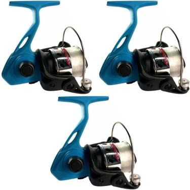 Imagem de Kit 3 Molinete Marine Sports Jimmy Azul Com Linha