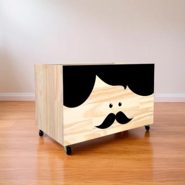 Imagem de Caixote de Madeira para Brinquedos, Caixa Organizadora de Madeira, Baú com rodas para Brinquedos(CX100)