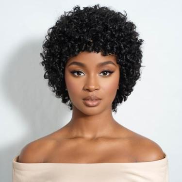 Imagem de JOEDIR HAIR Peruca Afro de Cabelo Humano para Mulheres Negras, Curtas Curtas Curtas Sem Cola (NATURAL)