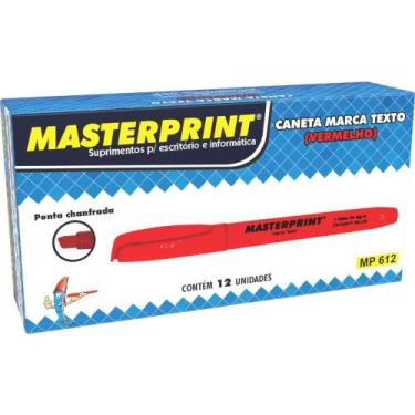 Imagem de Caneta Marca Texto MP 612 Vermelha - Masterprint