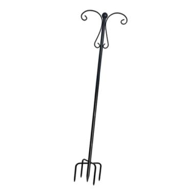 Imagem de ShengQuanHao Cabide de metal com gancho duplo para pastores, resistente às intempéries, decoração de jardim, suporte para alimentador de pássaros, poste para, 233 Cm