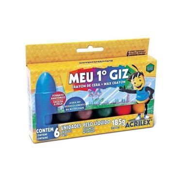 Imagem de Giz de cera Meu Primeiro Giz 6 cores Acrilex