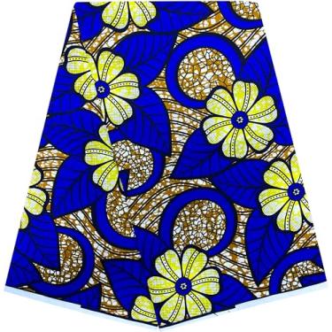 Imagem de Shenbolen Tecido de cera africana 6 jardas Ankara Print Tecido de algodão para vestido de festa (B16)