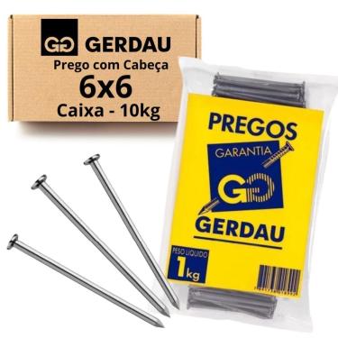 Imagem de Prego 6x6 Com Cabeça 10kg Gerdau