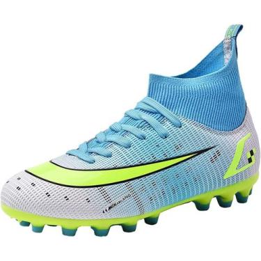 Imagem de Tênis de futebol masculinos de futebol com pontas longas, couro e borr