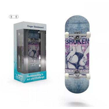 Imagem de Fingerboard Skate De Dedo Profissional Completo Broken Girl