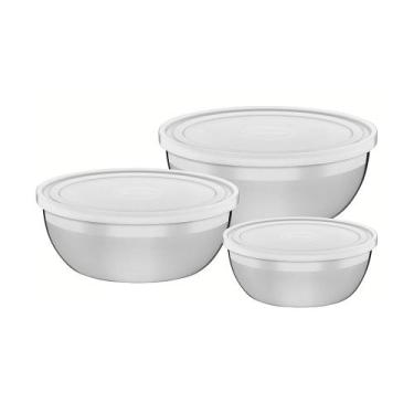 Imagem de Jogo de Potes Tramontina Freezinox 64220160 Inox, 800ml 16,6L 2,2L, Pr