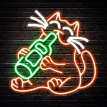 Imagem de Cerveja Neon Sign Kavaas Cat para decoração de bar doméstico 32 x 32 c