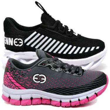Imagem de Tênis Infantil Feminino Esportivo Modelos Diferentes - Kit 2 Pares Gra