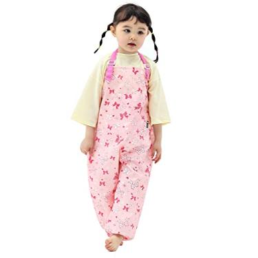 Imagem de Macacão infantil impermeável – alças ajustáveis, calça leve para chuva, bagunça e lama, Fita rosa, G