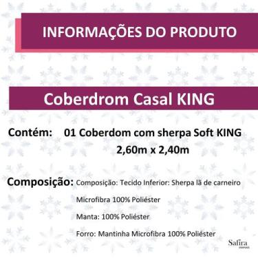 Imagem de Cobertor Casal King Manta Cobertas Com Sherpa Macio Grosso - SAFIRA EN