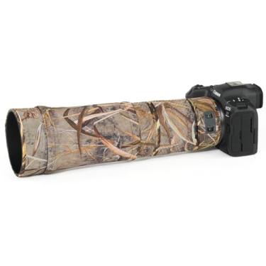 Imagem de CHASING BIRDS O revestimento de lente impermeável camuflagem para Canon RF 100-400 mm F5.6-8 é uma capa protetora de lente USM à prova de chuva (camuflagem de palheta)