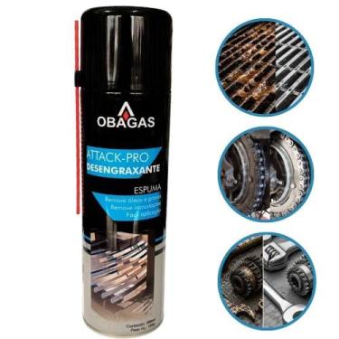 Imagem de Desengraxante Espuma 350ml Limpeza de Graxas e Óleos Pesados - OBA, Pr