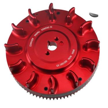 Imagem de Volante elétrico de tarugo de partida para Honda GX160/GX200, clone 196cc, para motores Tillotson vermelho
