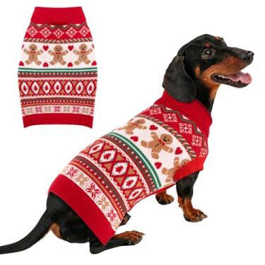 Imagem de BAOBICUTE Suéteres de Natal para cães pequenos, médios, grandes, meninas, meninos, malha de gola rolê, suéter duplo para cães, roupas de inverno, grosso, quente, para animais de estimação, estampa de