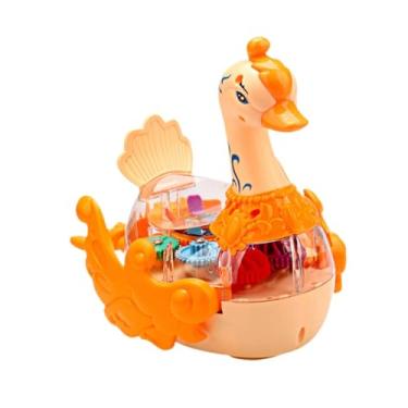 Imagem de harayaa Cisne mecânico com engrenagens e rodas universais, luzes transparentes e música para aprendizado divertido, ideal para meninos meninas a partir de 3