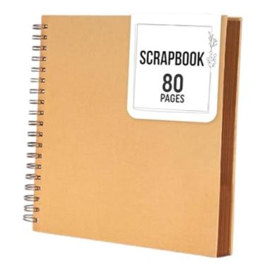 Imagem de Fancyes Álbum de fotos de recortes, álbum de recortes para chá de bebê, escrita, viagem, aniversário, registro de viagens, memórias, faça você mesmo, livro de, Marrom