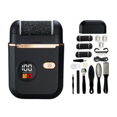 Imagem de Amassadeira de Pé Elétrica Compacta Portátil para Remoção Pele Morta e Calos com Lixamento Fino Vibração Alta Frequência Múltiplos Níveis Ajuste Arredondado Não Arranhar Design IPX