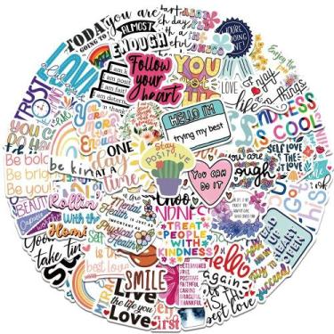 Imagem de Adesivos genéricos motivacionais positivos em vinil, 50 unidades - yiw