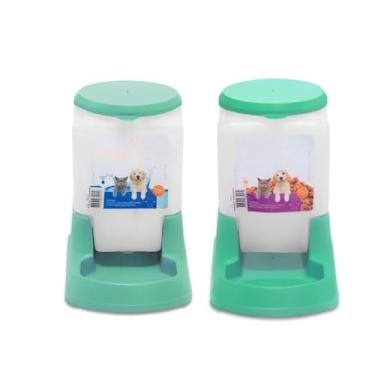 Imagem de Comedouro para CãEs，Comedouro para Gatos，Capacidade de 3 Litros，DisponíVel em Azul, Rosa e Vermelho，Adequado para os Donos Liberarem as MãOs ao Alimentar os Animais de EstimaçãO(Verde)