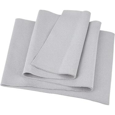 Imagem de Tecido de malha canelada cinza claro, 99,8 x 20 cm, material de acabamento para faixa de pescoço, punhos de cintura, extensão de jaqueta, costura, 1,4 mm de espessura