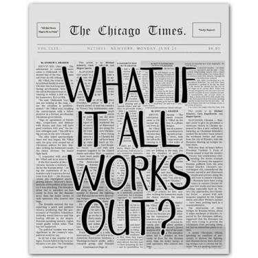 Imagem de ZUKIY What If It All Works out - Arte de parede Vogue - Pôsteres estéticos para quarto - Arte com citação em preto e branco - Decoração de parede moderna para mulheres - Impressão sem moldura 20 x 25