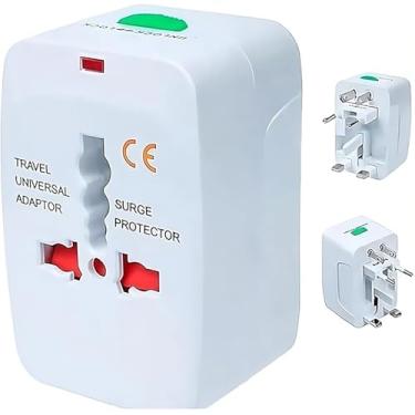Imagem de Adaptador Universal de Tomada, Padrão Internacional, Compatível com 150+ Países, Bivolt 125V/250V, com LED Indicador e Bloqueio de Pino