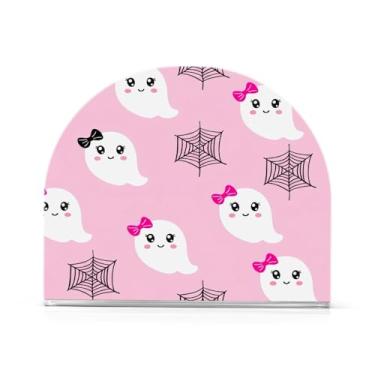 Imagem de Wassud Porta-guardanapos de acrílico Funny Ghosts, dispensador de guardanapos de papel moderno em forma de U para mesa, cozinha, sala de jantar, bancada 1 peça (comporta 50-60 guardanapos)