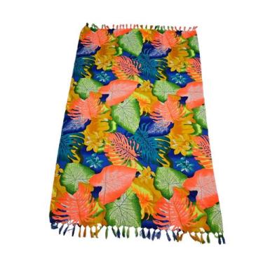 Imagem de Canga de praia Coqueiros/ Folhagem em poliéster - Corpo Dourado Moda P