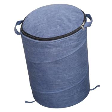 Imagem de Fockety Organizador de brinquedos com tapete de atividades, bolsa dobrável de tecido com alças duplas, cesto espaçoso para blocos de montar, caixa organizadora para quarto infantil (BLUE)