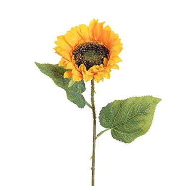 Imagem de LMJYU Girassol artificial, 45 x 12 cm, hastes longas, flores de flanela de seda única, para galeria de fotos, festa, decoração de mesa em casa