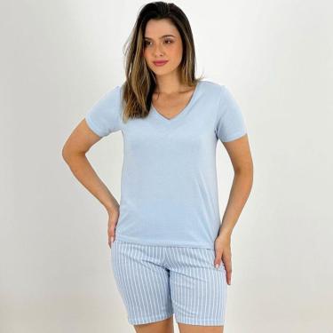 Imagem de Pijama Hering Manga Curta com Bermuda Feminino-Feminino
