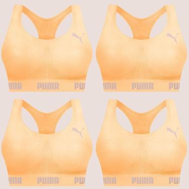 Imagem de Kit Com 4 Tops Puma Nadador Sem Costura E Sem Bojo Fitness Fit Para Academia Corrida Treino-Feminino