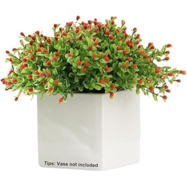 Imagem de Flores de Simulação Milão Grão Pequeno Fruto Plantas Plásticas Falsas Decorações para Casa Arranjo em Vasos da Sorte Pla