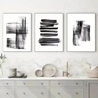 Imagem de 3 peças de travesseiro de texto incrível sob arte abstrata 20 x 30 cm presente de arte de parede para casa moderna, escritório, sala de estar, decoração de quarto, pôster em tela sem moldura, presente