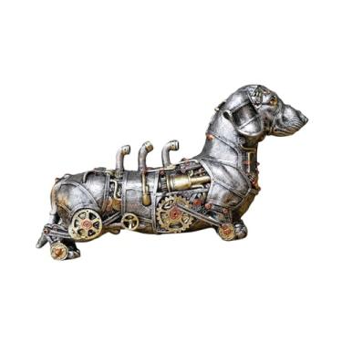 Imagem de Fxzqgnh Estátua Mecânica, Design Industrial, Item de Colecionador, Ornamento, Resina, Artesanato Steampunk para Mesa, Prateleira, Sala de Estar, Escritório, Cachorro, Tamanho real