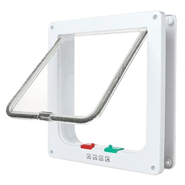 Imagem de Porta de Acesso para Cães e Gatos com Travamento 4 Vias Pets Portas Internas Externas Resistente ao Clima Adequada Janela Parede Controle