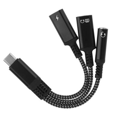 Imagem de Adaptador de fone de ouvido e carregador tipo C 3 em 1 de 3 mm, divisor auxiliar com 60W PD carregamento rápido compatível com Android, Google, Huawei, Samsung, iPad, MacBook, Surface Pro, Xiaomi