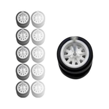 Imagem de Rodas De Modelo De Brinquedo Em Escala 1/64 Com Pneus De Borracha Lisa