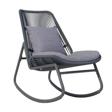 Imagem de NRNQMTFZ Cadeira reclinável estofada, cadeira de balanço de berçário, cadeira de balanço moderna com encosto alto, cadeira planadora para amamentação de bebês, cadeira de balanço moderna com armação