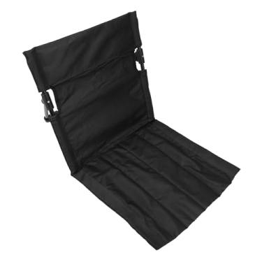 Imagem de Cryfokt Cadeira de Chão de Acampamento Leve Com Suporte Traseiro Ajustável para Pesca Ao Ar Livre, Cadeira de Chão de Praia Dobrável Portátil para Praia Com Material de Tecido Oxford 600D (Preto)